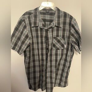 🎉2/$15 Oakley Men's Black and Gray Checkered Shirt